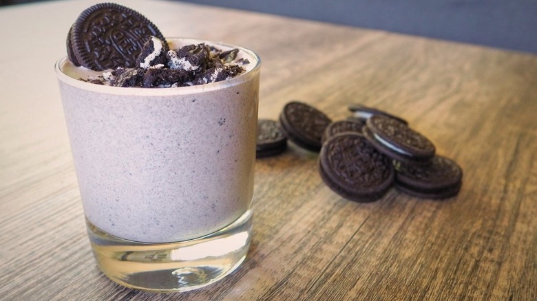 Copycat McDonald's Oreo McFlurry in dessert glass