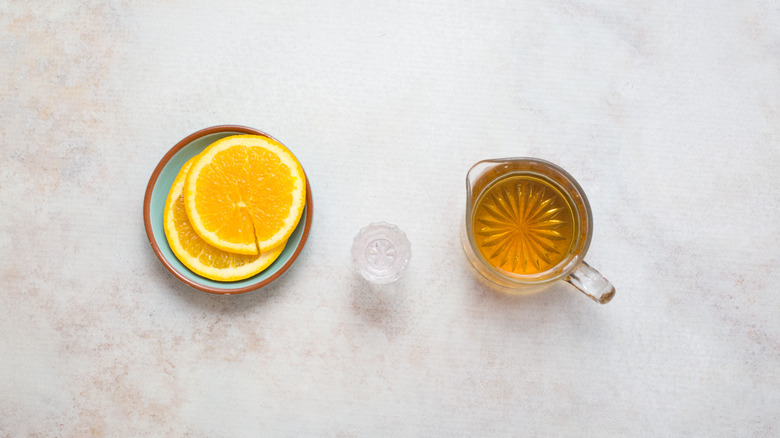 sherry cobbler ingredients on table
