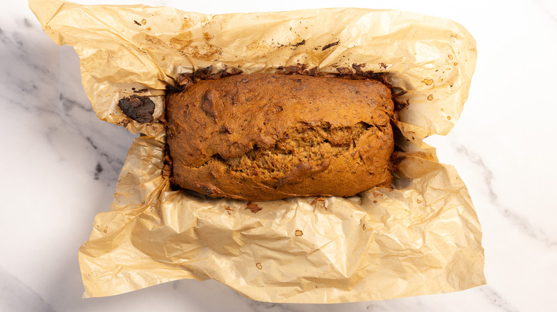 Baked banana bread.