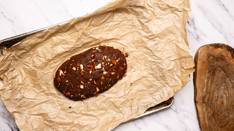 Shaped biscotti log.