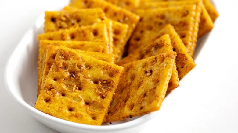 bowl of cajun crackers