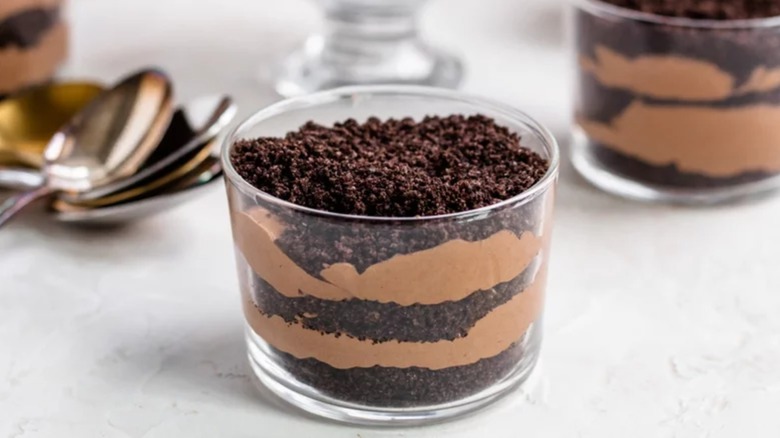 Glass of dirt pudding