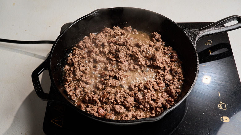 simmering beef in bone broth