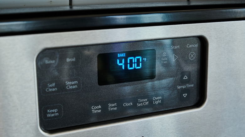 preheating the oven to 400 F