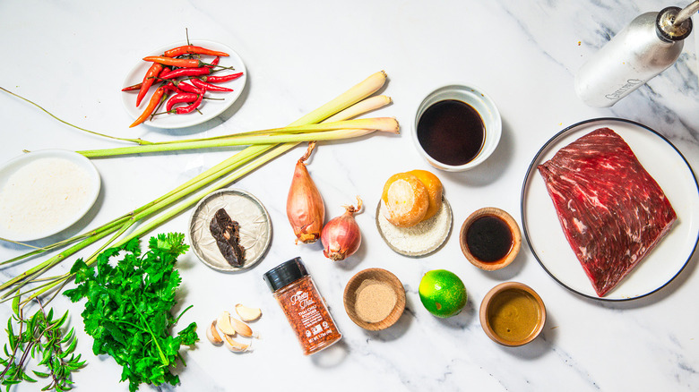 Ingredients for Thai grilled steak