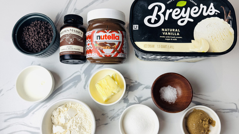 Ingredients for DIY deluxe Dairy Queen cookie dough blizzards