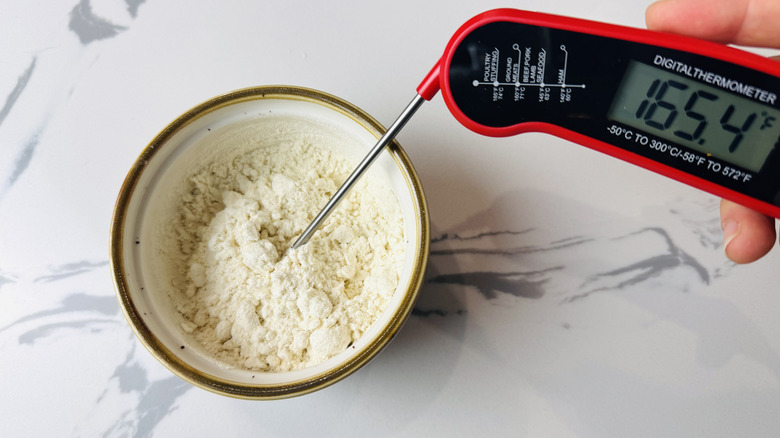 Heating flour to 165 F