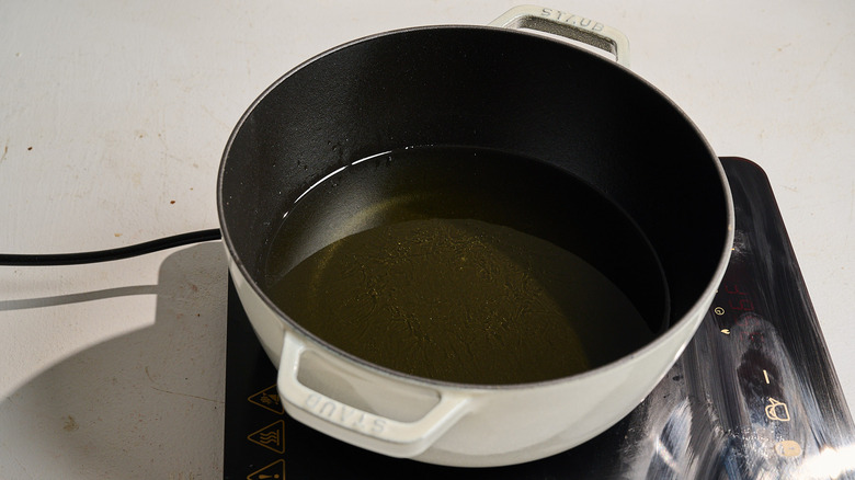 heating oil in a dutch oven
