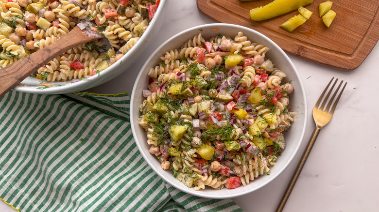 bowl of pasta salad