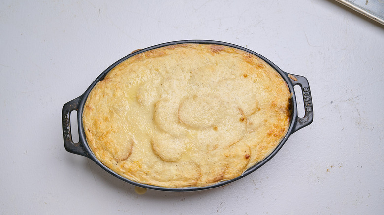 baked casserole on table