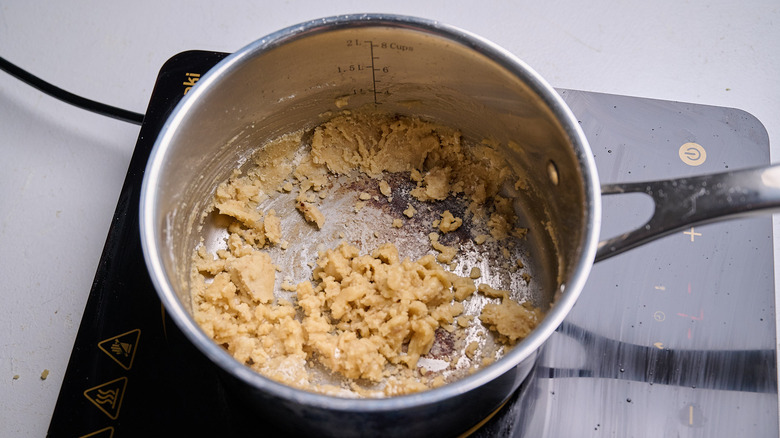 butter and flour stirred together in a saucepan