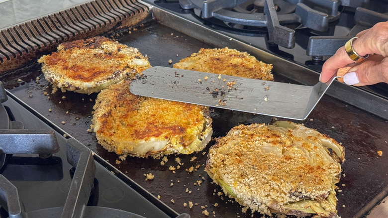 steaks on griddle