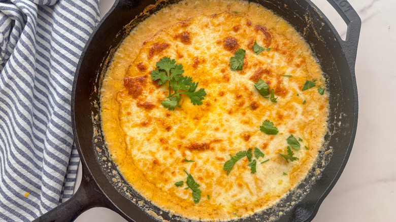 cheese dip in skillet