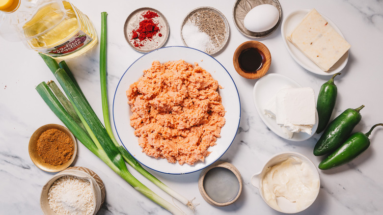 Ingredients for crab cake jalapeño popper bites