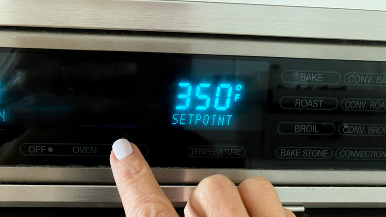 oven set to 350 f