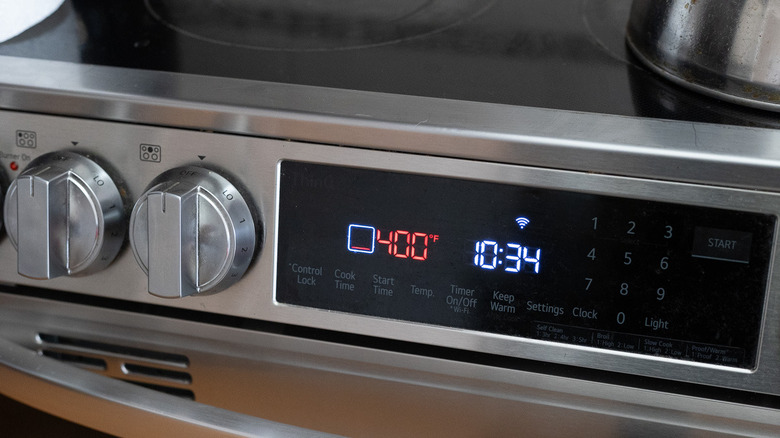 oven set to 400 F.